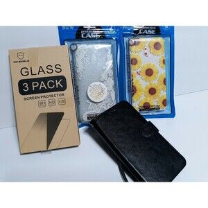 Lot of 3 Nokia 2V cell phone cases and screen protectors